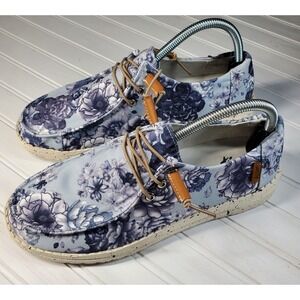 Avanti Slip On Gray Floral Shoes Ladies Size 9‎ Vegan Friendly
